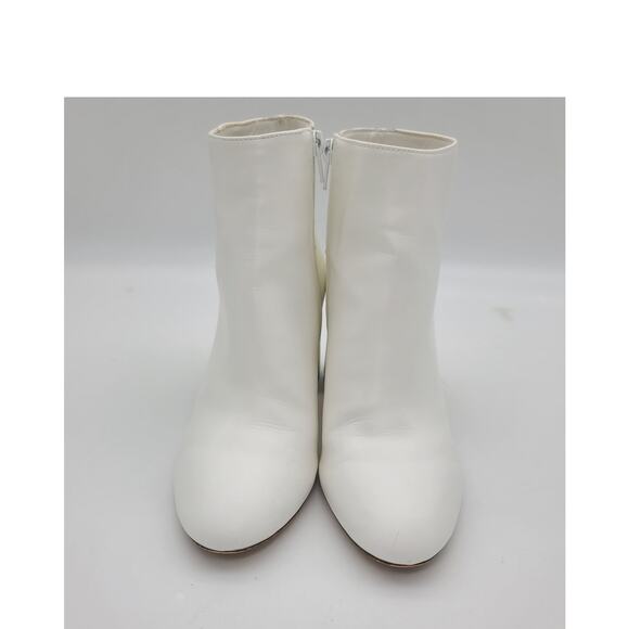 XOXO Womens 6.5M White Mixed Media Gold Heel Kahana Toe Block Heel Booties - Picture 3 of 10